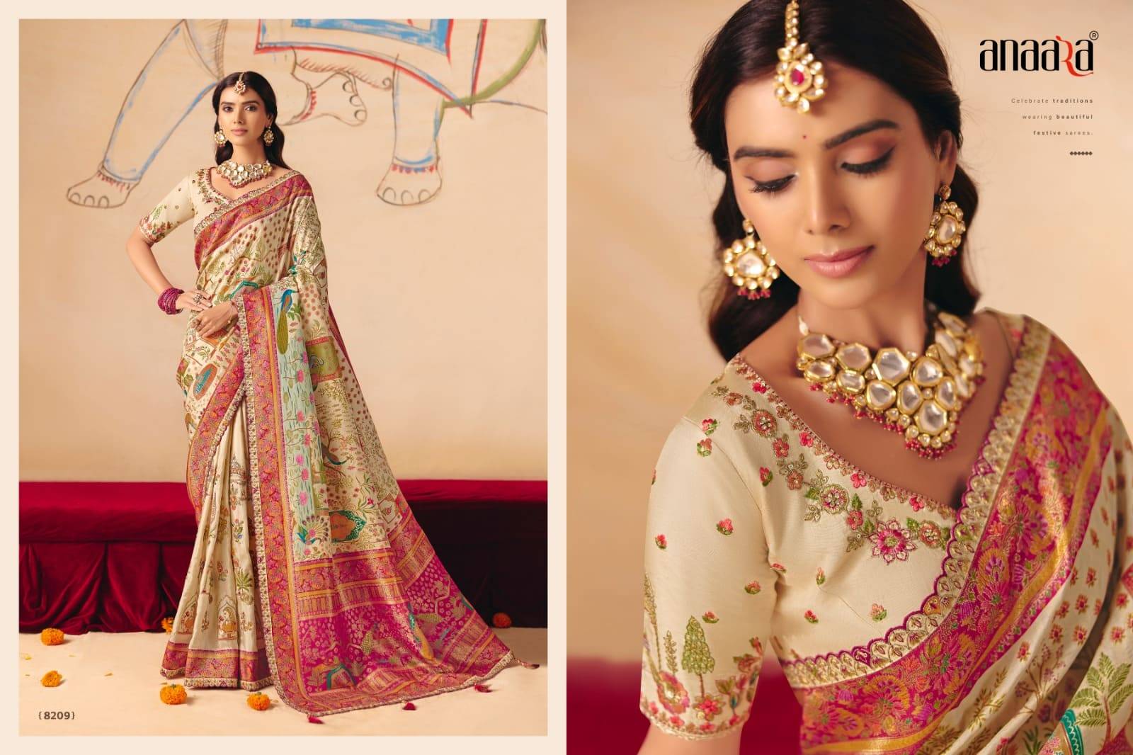 Anaara 8200 Series By Tathastu 8201 to 8212 Series Indian Traditional Bridal Wear Collection Beautiful Stylish Fancy Colorful Party Wear & Occasional Wear Silk Sarees At Wholesale Price